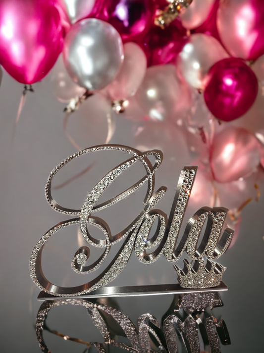 Personalized sign with rhinestones